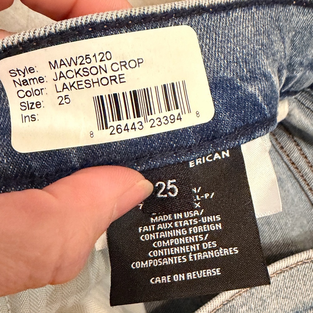 NEW Modern American Jackson Full Crop in Lakeshore Women's Jeans Sz 25 - Picture 11 of 11
